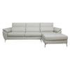 Sofa Encosto Reclinavel Modelo Houston Tamanho 278×106 com 2 Assentos + Chaise Longe + Baú para 5 Lugares Material Couro 100% Natural Cor OffWhite – SOB ENCOMENDA