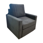 OUTLET - Poltrona Cama Modelo Lara Tamanho 90cm Veludo cor Cinza Chumbo - PRONTA ENTREGA