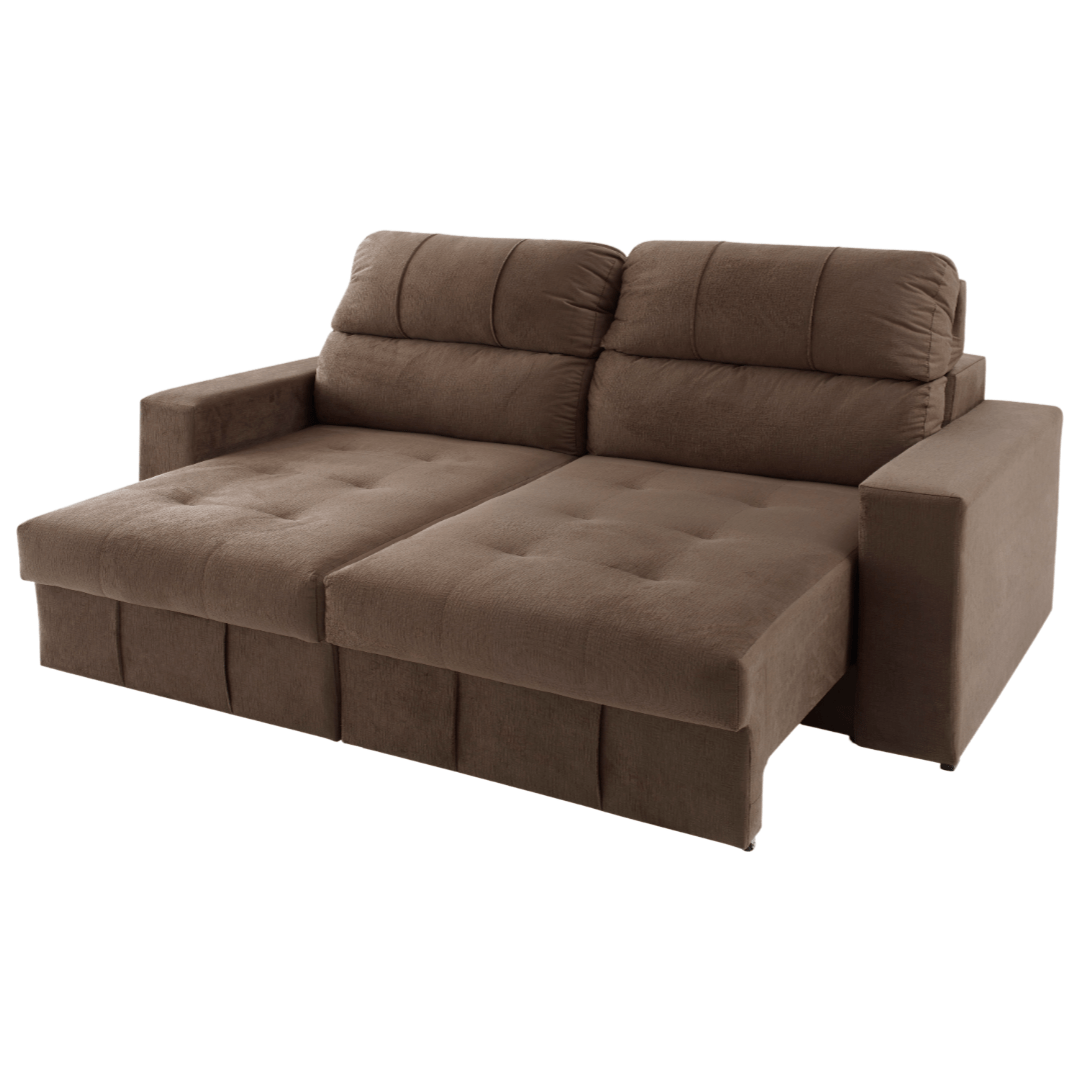 Sofá Retrátil e Reclinável Tamanho 1,84m/2,14m Modelo Zurique Tecido (CORES) - SOB ENCOMENDA