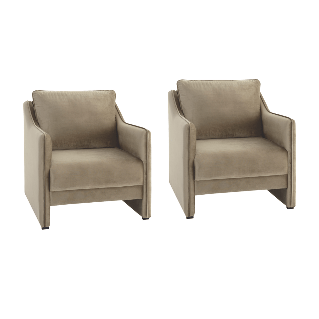 Jogo de (2) Poltronas Modelo Dolce para Quarto, Sala de TV ou Sala de Estar com Tecido (CORES) - SOB ENCOMENDA