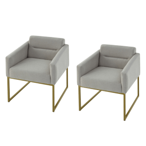 Jogo de (2) Poltronas Modelo Sofy Base de Aço Carbono com Tecido (CORES) - SOB ENCOMENDA